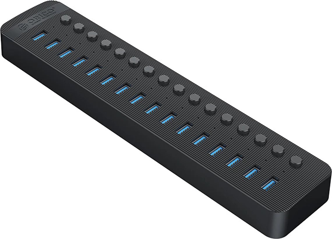 Hub USB 16 porta Orico CT2U3-16AB, USB 3.0, me çelësa individual, e zezë
