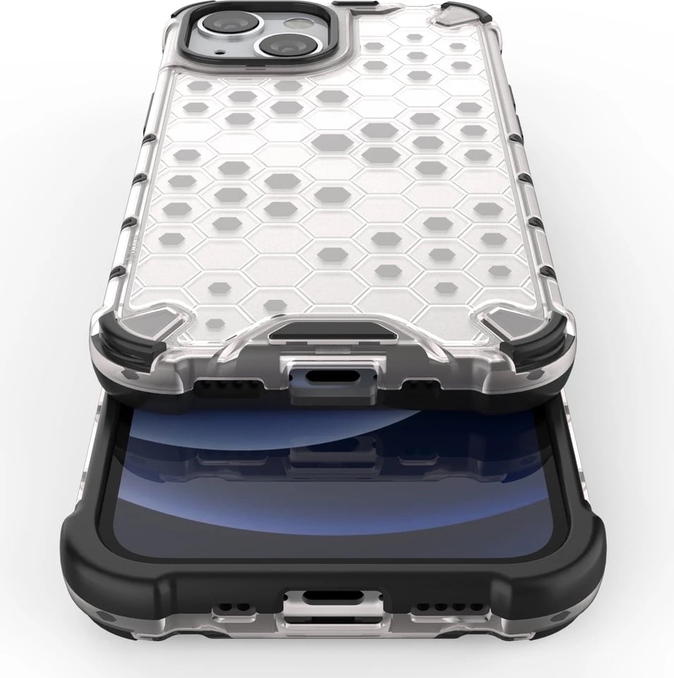 Mbështjellës Hurtel Honeycomb Case për iPhone 13 mini, i zi