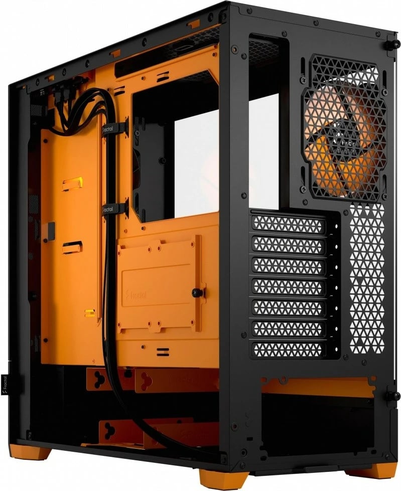 Kasë Fractal Design Pop Air TG Clear Tint RGB, Midi Tower, ATX, Micro ATX, Mini ITX, e zezë/portokalli