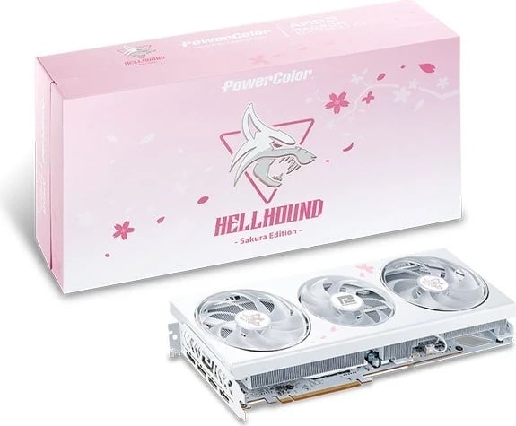 Kartelë grafike PowerColor Radeon RX 7800 XT Hellhound Sakura 16GB GDDR6, e bardhë Kartelë grafike PowerColor Radeon RX 7800 XT Hellhound Sakura 16GB GDDR6, e bardhë