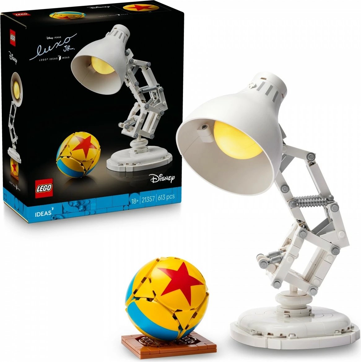 Set ndërtimi LEGO Disney Pixar Luxo Jr. 21357, 613 pjesë, i bardhë