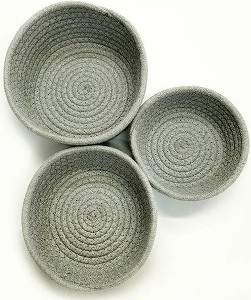 Set shporta NEXT 35542-08, pambuk, 3 copë, Gri e Çelët