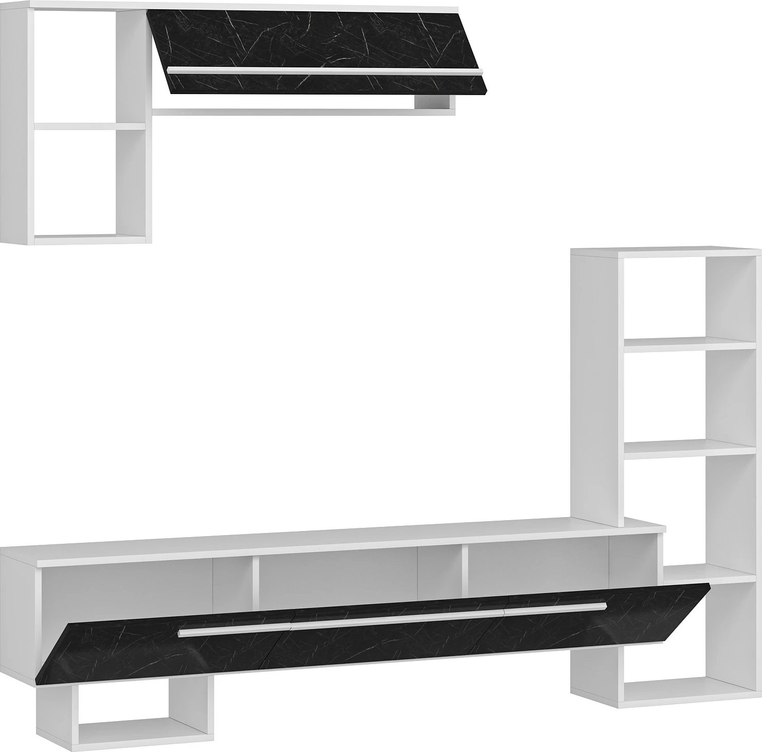 Komodë TV Hanah Home, Mega, e bardhë dhe mermer mbretëror