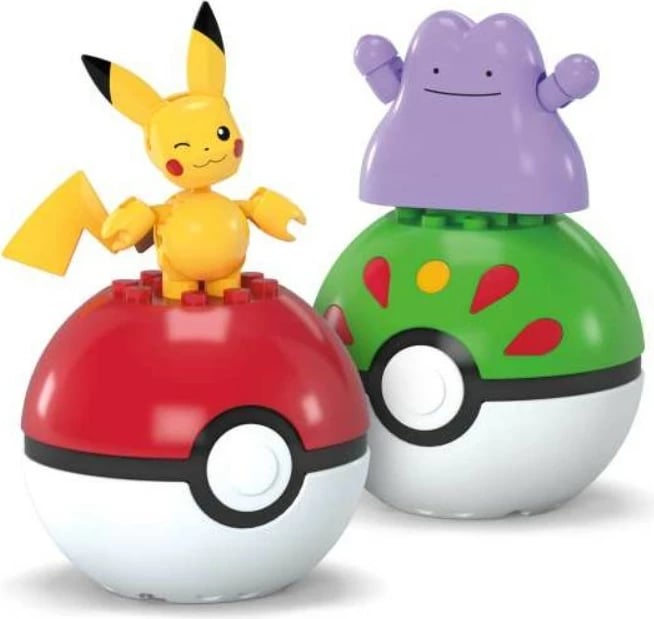 Set lodrash ndërtimi Mega Bloks Pokemon HXP11/JCT43, 42 pjesë, Pikachu dhe Ditto