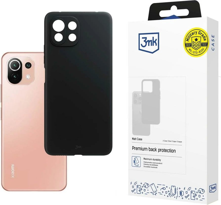 Mbështjellës 3mk Matt Case për Xiaomi Mi 11 Lite / 11 Lite 5G / 11 Lite 5G NE, i zi