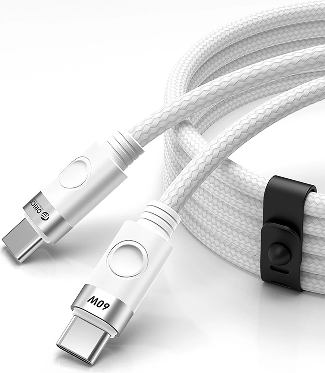 Kabllo USB-C në USB-C Orico CDX, 1m, 60W, 3A, e bardhë