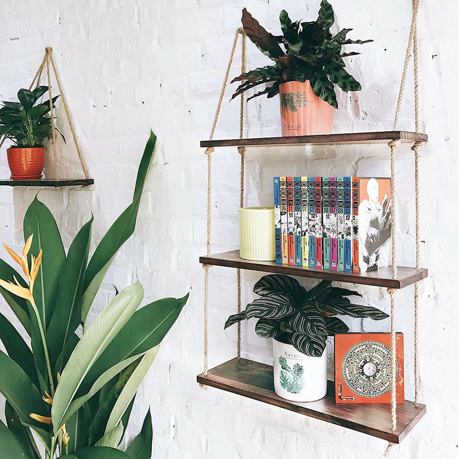 Raf muri Hanah Home, Raf236, ngjyrë arre, dru bredhi, 60x120x14cm