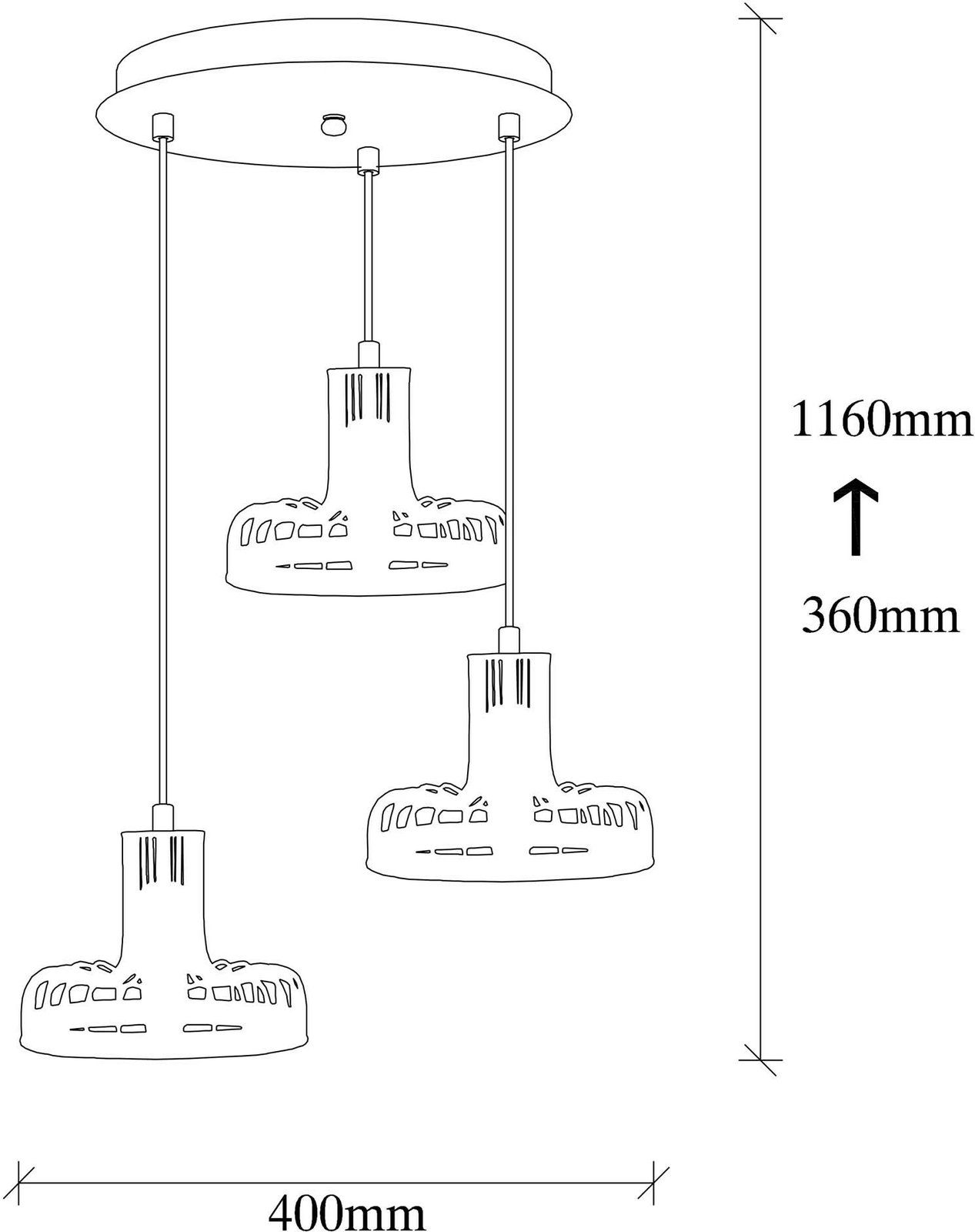Llambë tavani Opviq, Fellini - MR - 776, e zezë dhe bakri