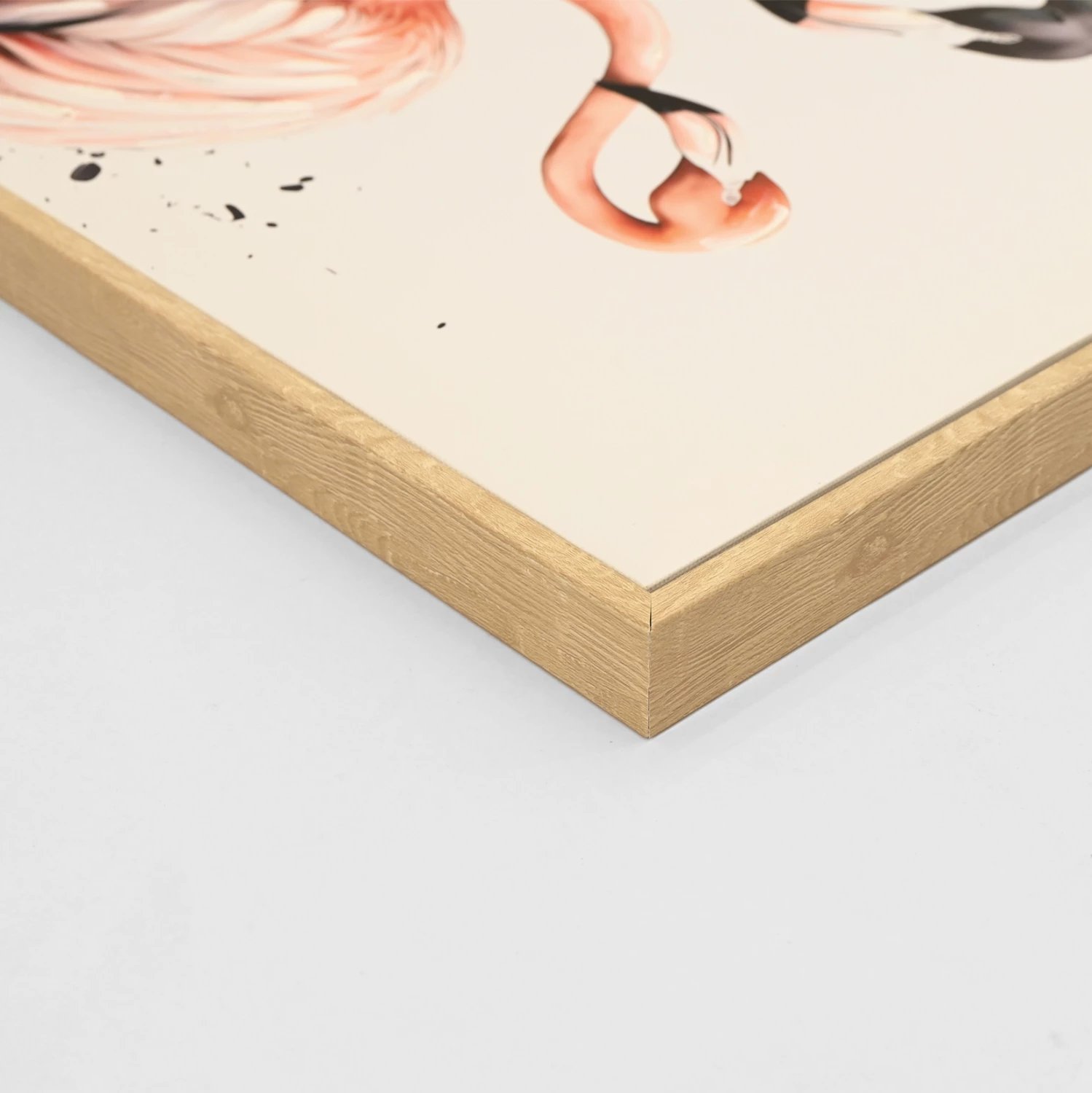 Pikturë muri FH4562, ngjyrë bezhë, kornizë PS, kanavacë e printuar, 2 flamingo, 52.5x2.8x72.5 cm