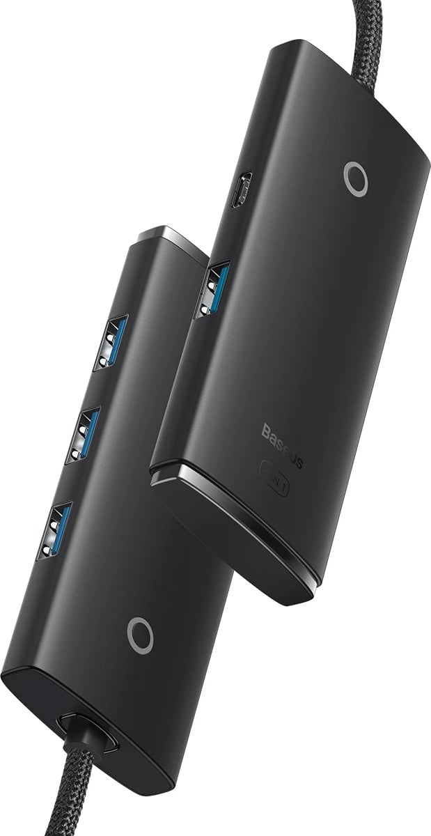 HUB Baseus Lite Series WKQX030101, 4x USB-A 3.0, 1x USB-C, 1m, i zi