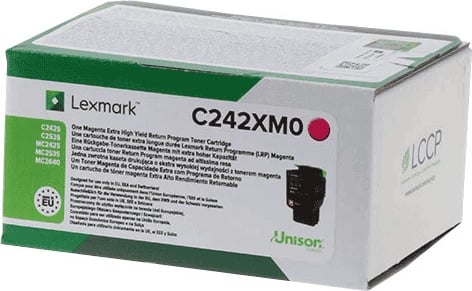 Toner, Lexmark C242XM0, rendiment rreth 3500 faqe, standard, magenta