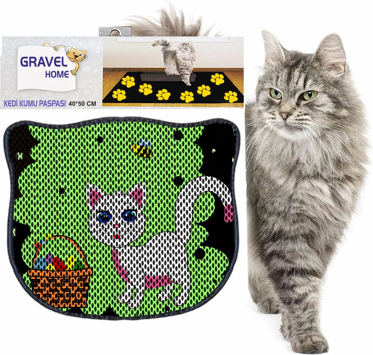 Tapet për rërë të maceve, shumëngjyrësh, Kdkafa0056