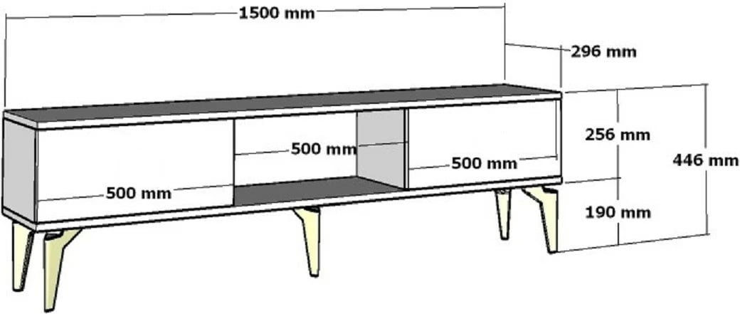 Komodë TV me oxhak elektrik, ngjyrë e bardhë, Skye Decor Arona