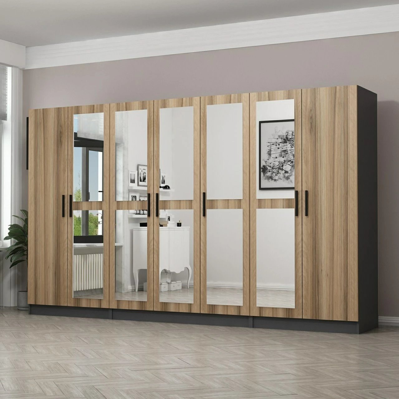 Dollap Skye Decor, ngjyrë antracit, 315x190x52cm