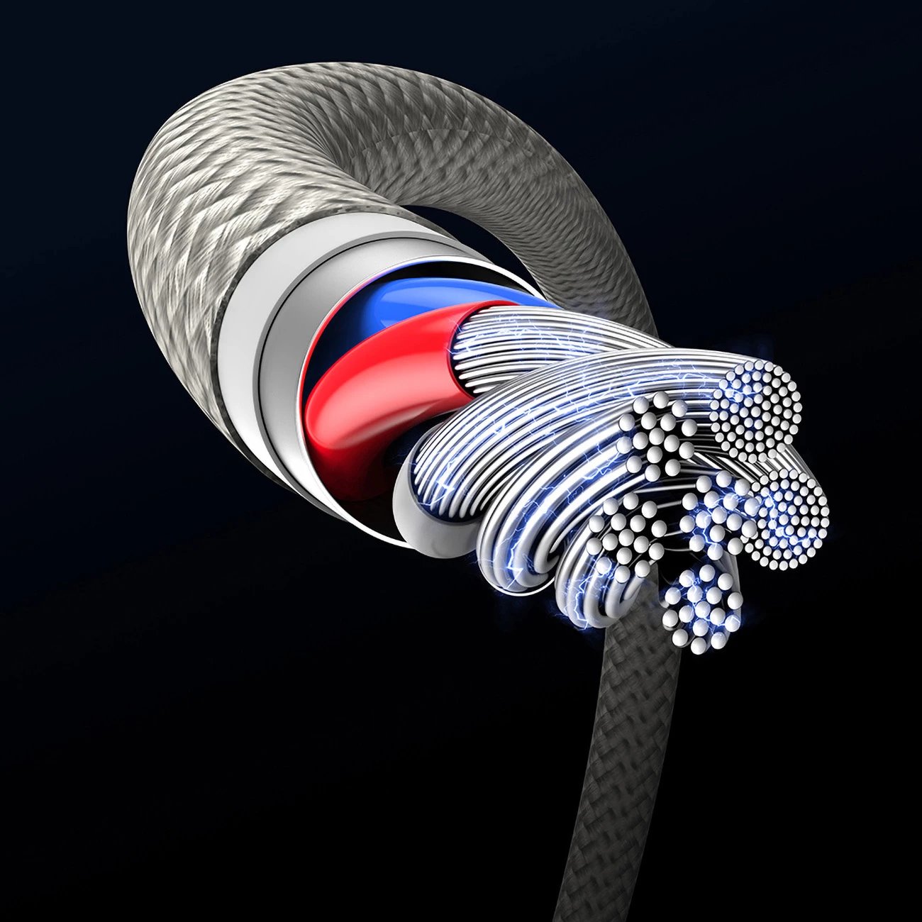 Kabllo USB-C në USB-C Baseus Tungsten Gold, 1m, 100W, Ari