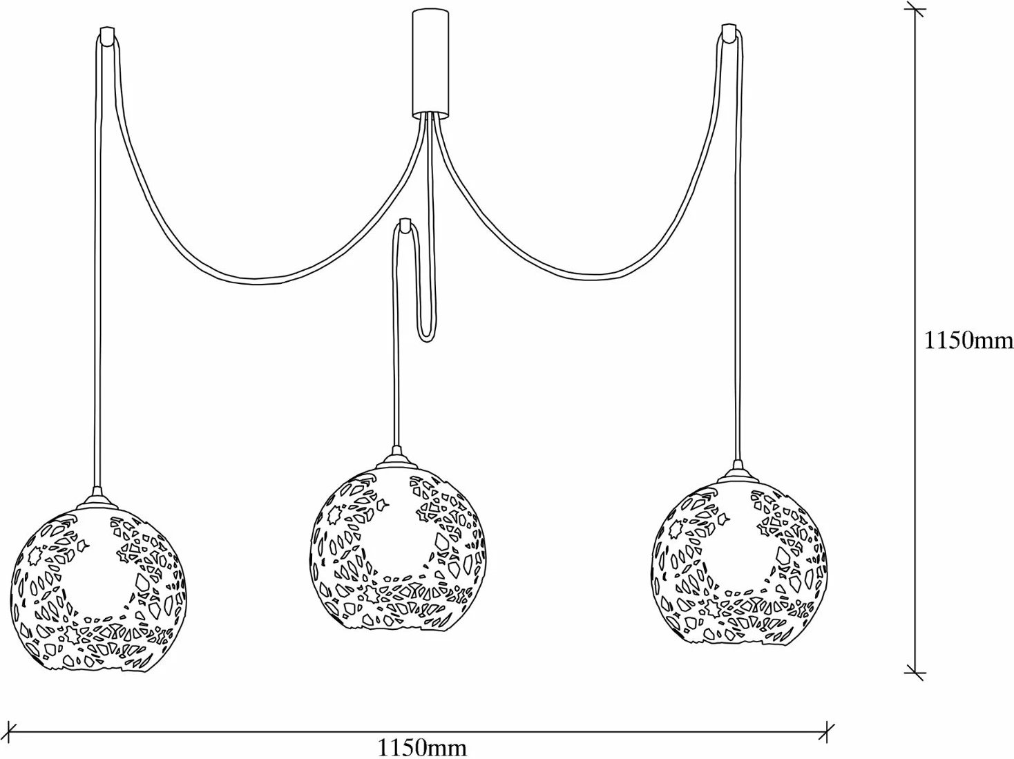 Llambë tavani Opviq Fellini MR-897, ngjyrë e zezë