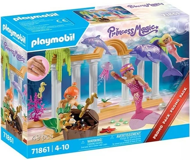 Set lodrash Playmobil Princess Magic 71861 me figura sirenash dhe delfinë, 49 pjesë