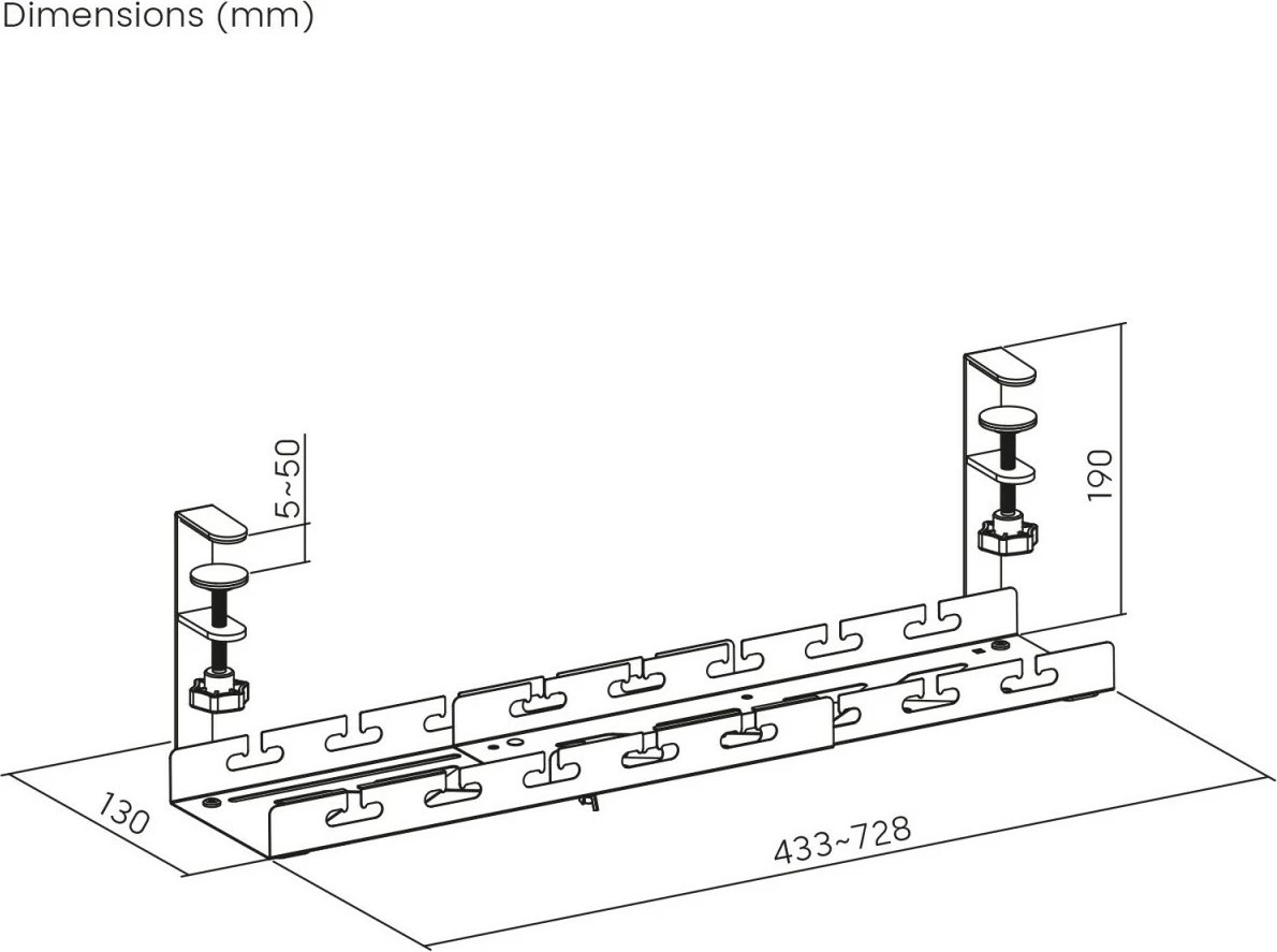 Organizues kabllosh nën tavolinë, Maclean MC-103 W, gjatësi e rregullueshme 433–728 mm, kapacitet 5 kg, montim me kapëse, i bardhë, set me 5 rripa ngjitës Organizues kabllosh nën tavolinë, Maclean MC-103 W, gjatësi e rregullueshme 433–728 mm, kapacitet 5 kg, montim me kapëse, i bardhë, set me 5 rripa ngjitës