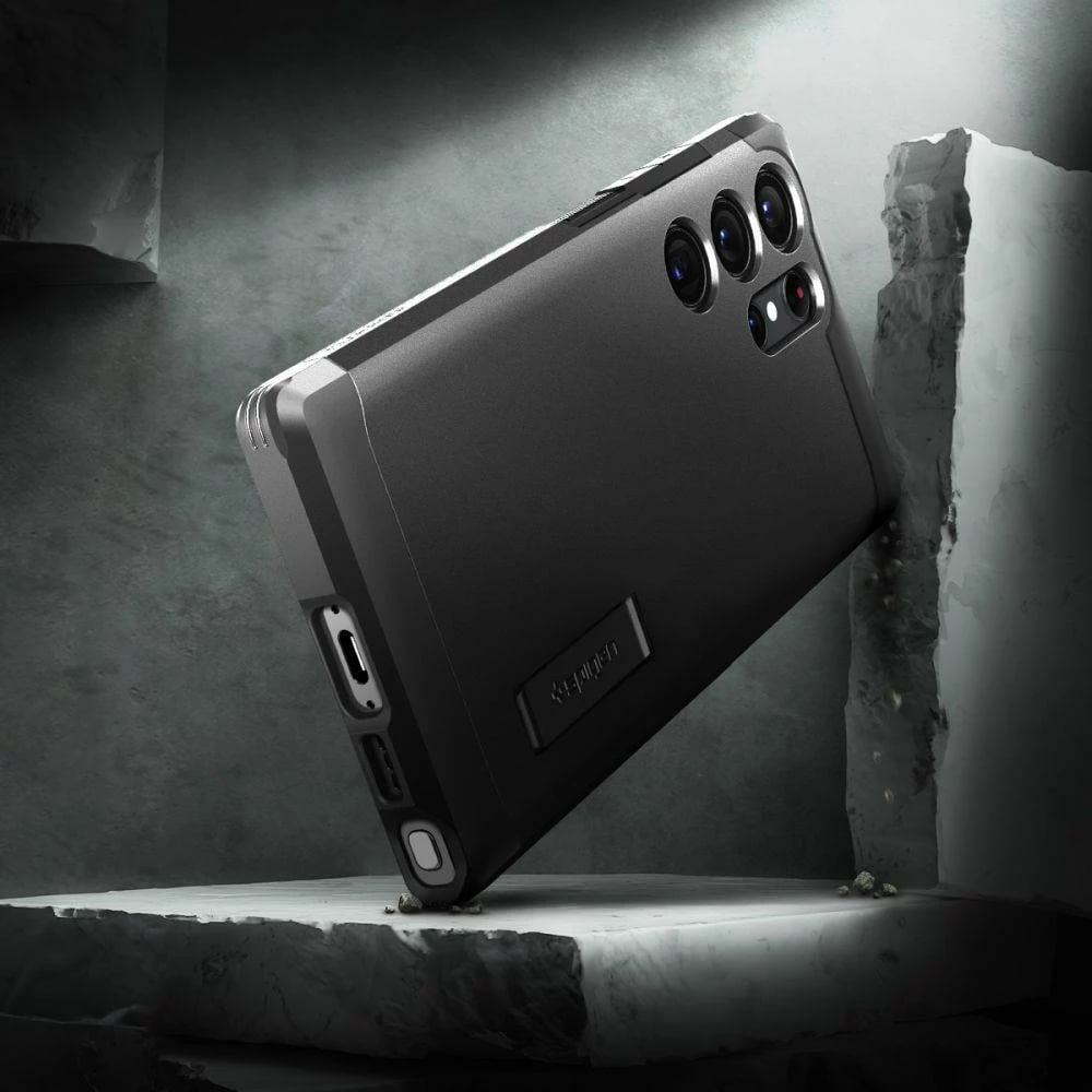 Mbështjellës Spigen Tough Armor për Samsung Galaxy S23 Ultra, i zi