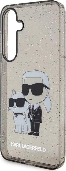 Mbështjellës Karl Lagerfeld KLHCS24MHNKCTGK për Samsung Galaxy S24+ S926, hardcase, Glitter Karl & Choupette, zi