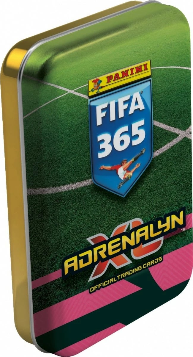 Set kartash koleksionuese Panini FIFA 365 Adrenalyn XL 2026, mini kuti metalike, 4 pako, 2 karta edicion i limituar