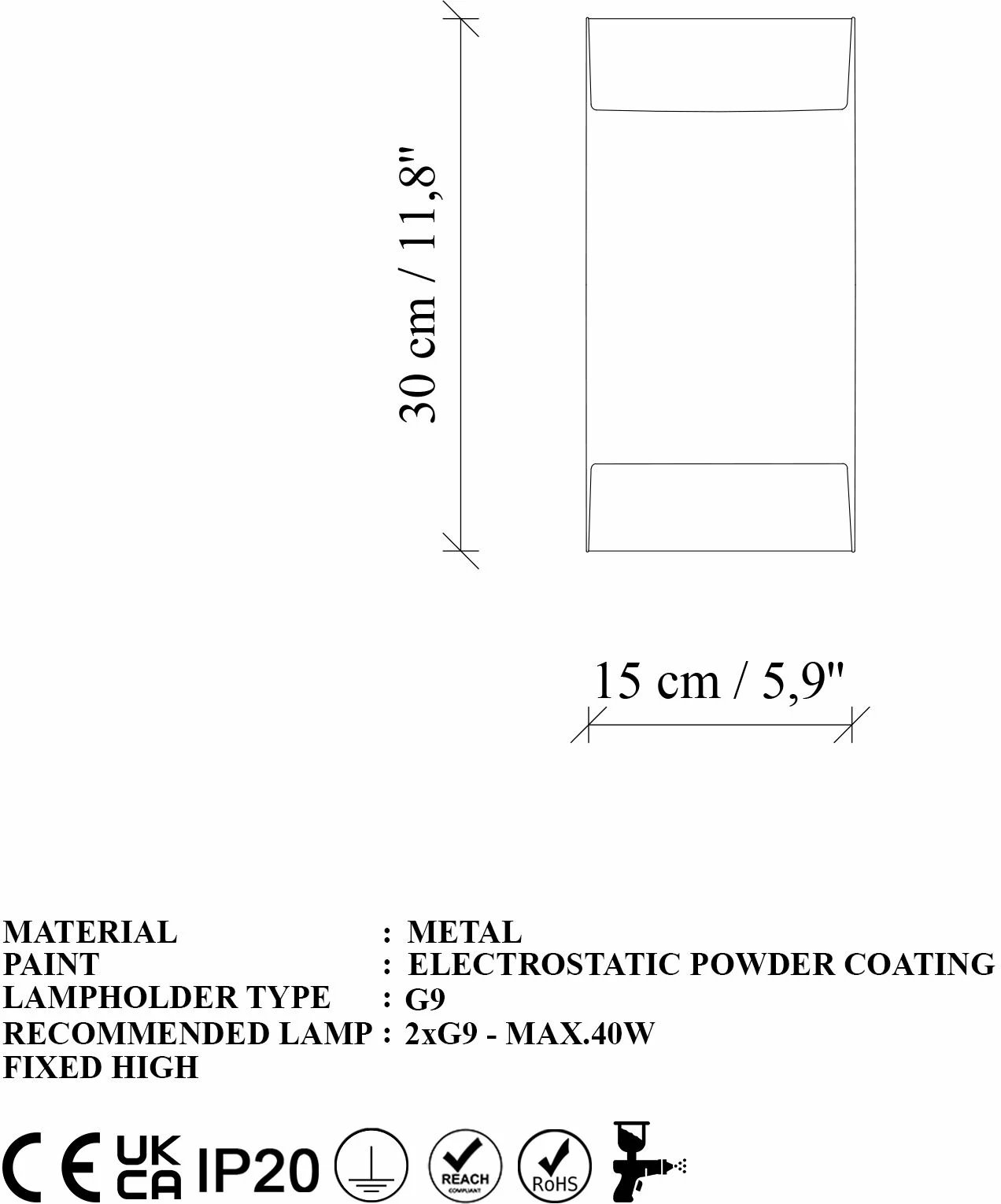 Llambë muri Opviq, Bera - 15311, ngjyrë e zezë Llambë muri Opviq, Bera - 15311, ngjyrë e zezë