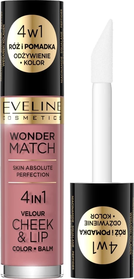 Buzëkuq dhe blush krem Eveline Cosmetics Wonder Match Velour Cheek & Lip 02 për femra, 4.5ml