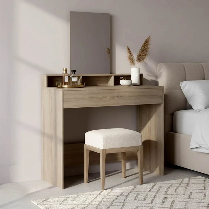 Tavolinë grimimi Frentsel, ngjyrë sonoma, 100x40x140cm