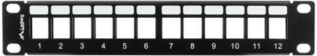 Panel patch Lanberg PPKS-9112-B, 12 porta, 1U, metal, gri