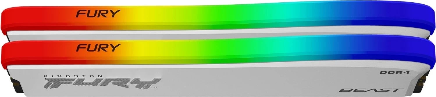 RAM memorie Kingston Fury Beast RGB Biała, 16GB RAM, 3200MHz, DDR4