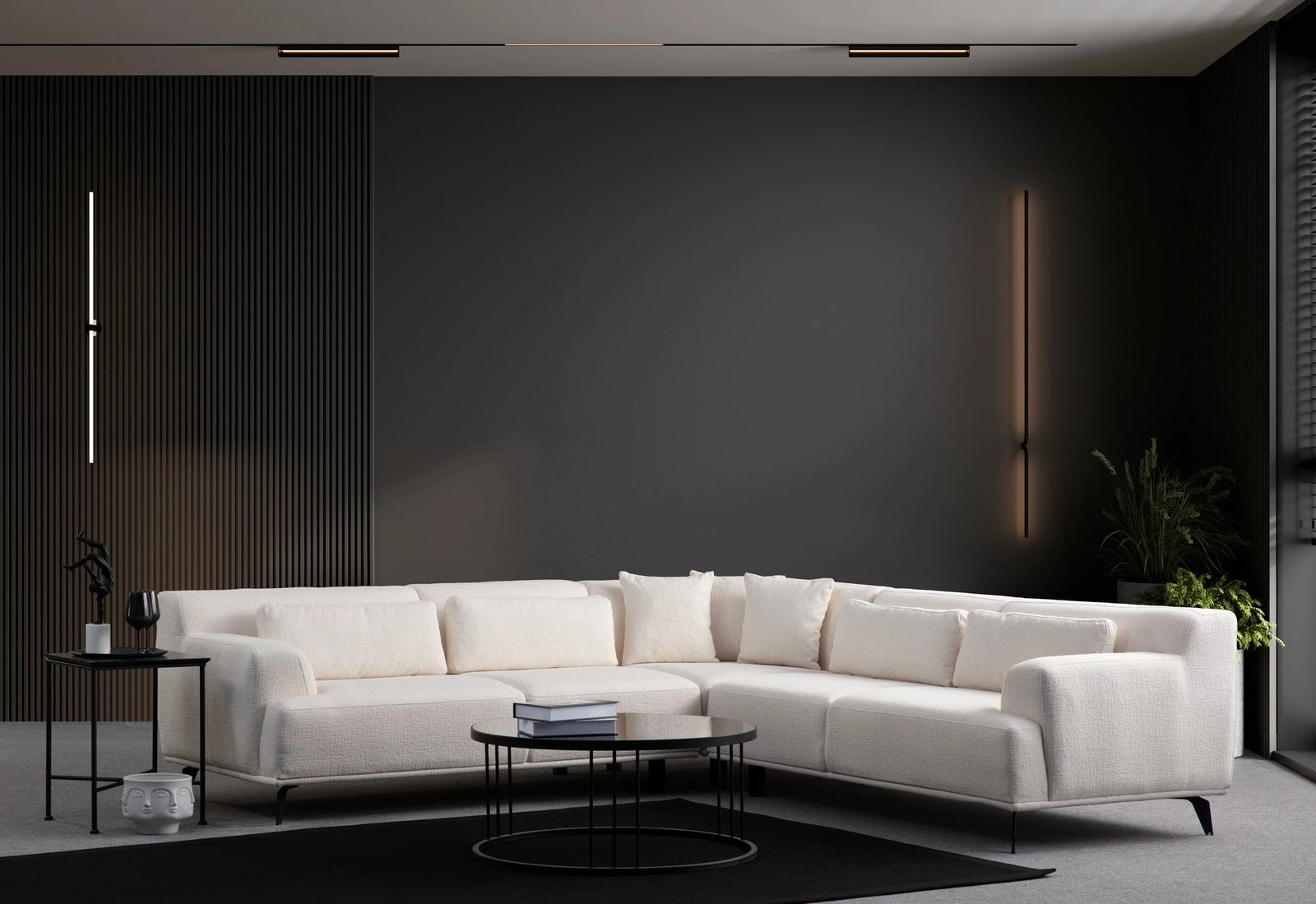 Këndare Atelier del Sofa Jaguar L2-C-2R, e bardhë