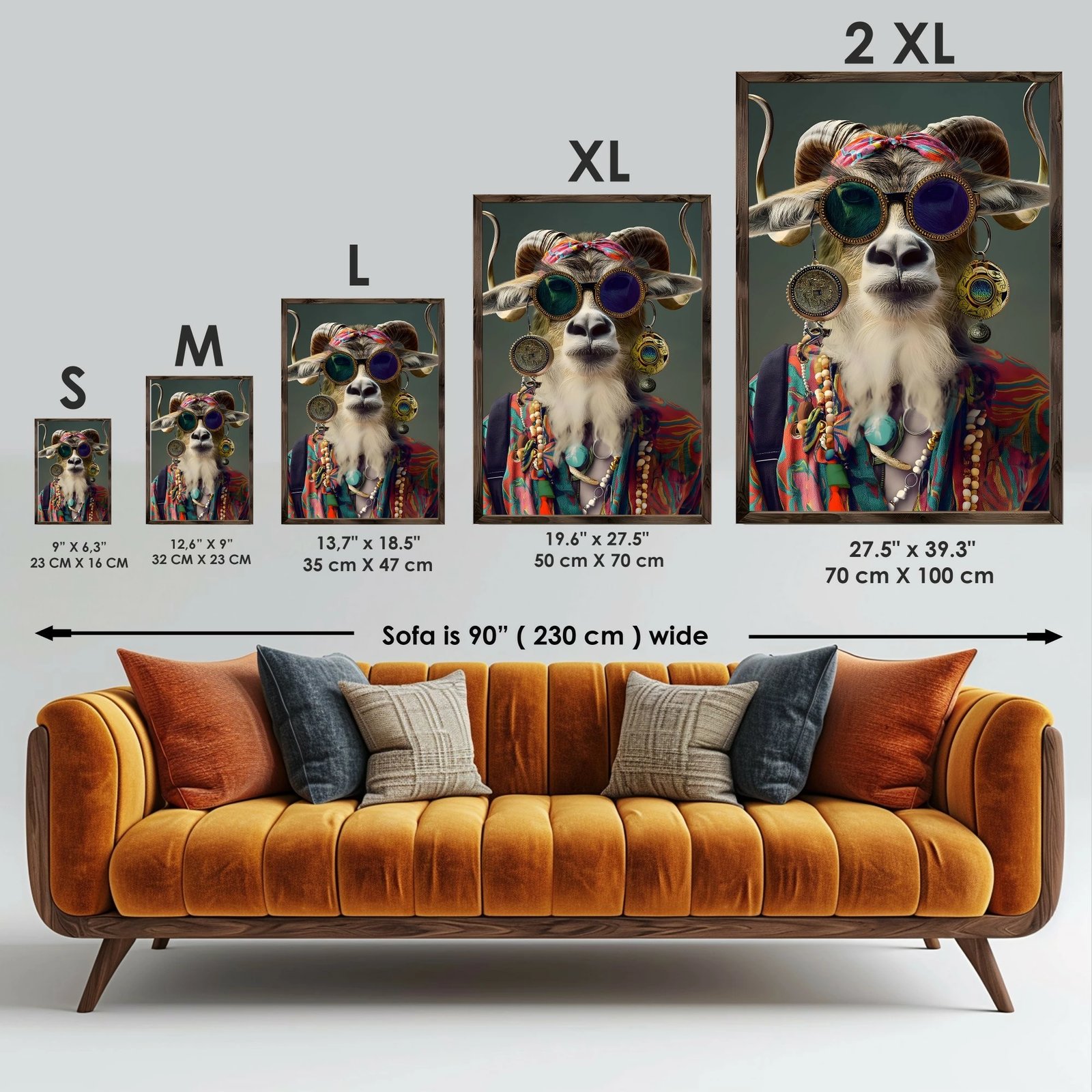 Pikturë dekorative me kornizë MDF, shumëngjyrëshe, Wallity GE054-L