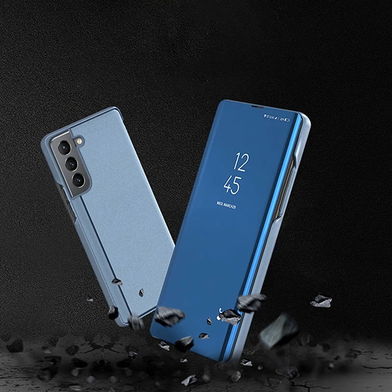 Mbështjellës Hurtel Clear View Case për Samsung Galaxy S22+, Blu