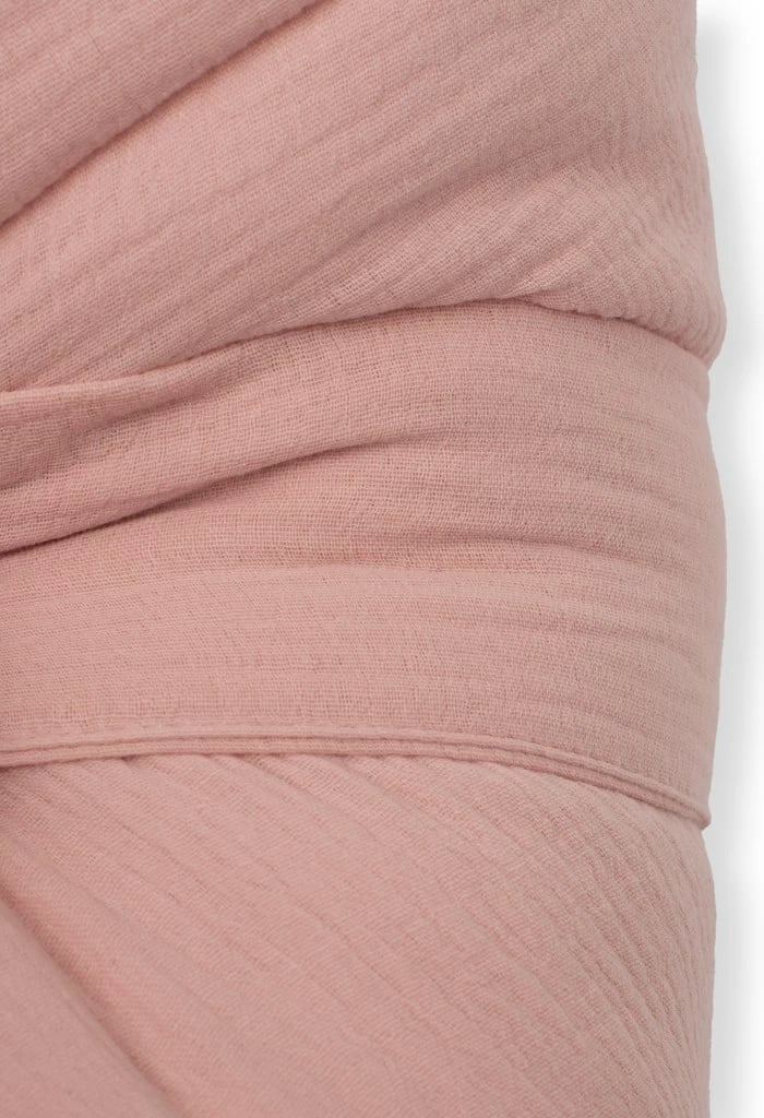 mbështjellëse muslin me lidhëse, New Baby, 75x75 cm, fibrë anti-alergjike, rozë e vjetër