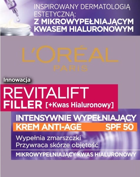 Krem për fytyrë për femra L'Oreal Paris Revitalift Filler [HA] SPF50, 50ml