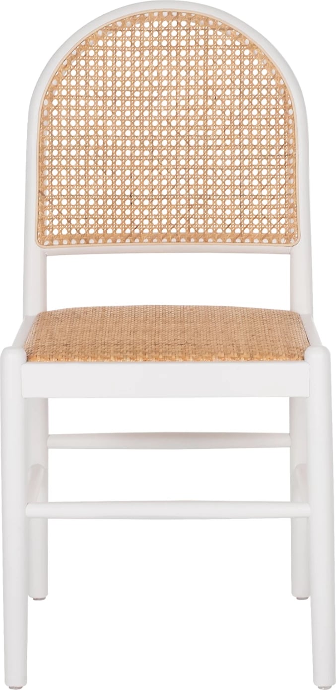 Karrige dru ahu, ngjyrë e bardhë-ratan bezhë, FH9407.03, 43x50x87H cm Karrige dru ahu, ngjyrë e bardhë-ratan bezhë, FH9407.03, 43x50x87H cm