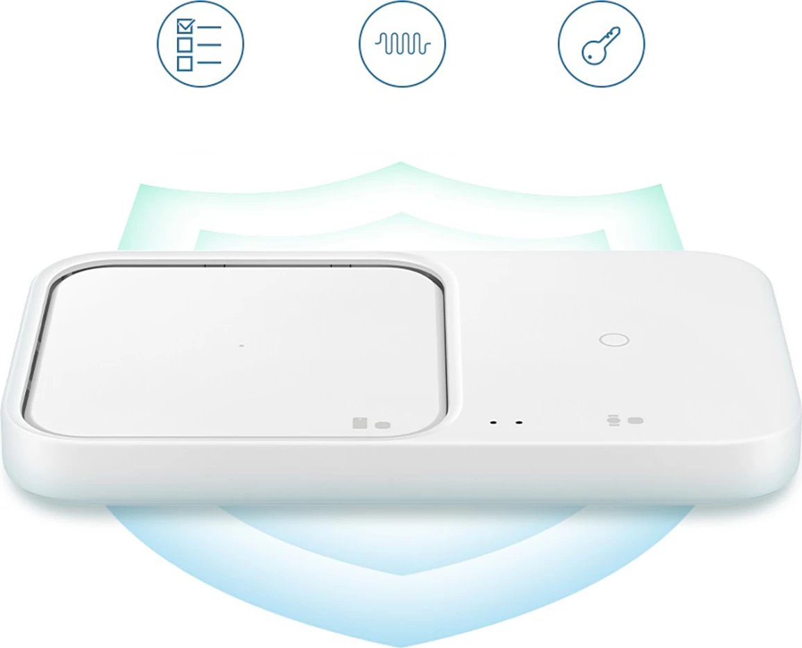 Karikues wireless Samsung Wireless Charger Duo EP-P5400TWEGEU, 15W, me kabllo USB-C, i bardhë, set