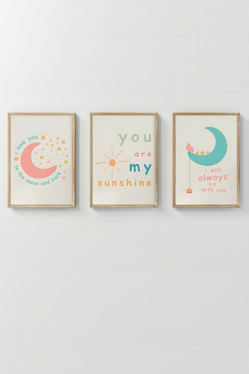 Set pikturash dekorative me kornizë, 3 pjesë, Wallity, 3Dartsohoset29