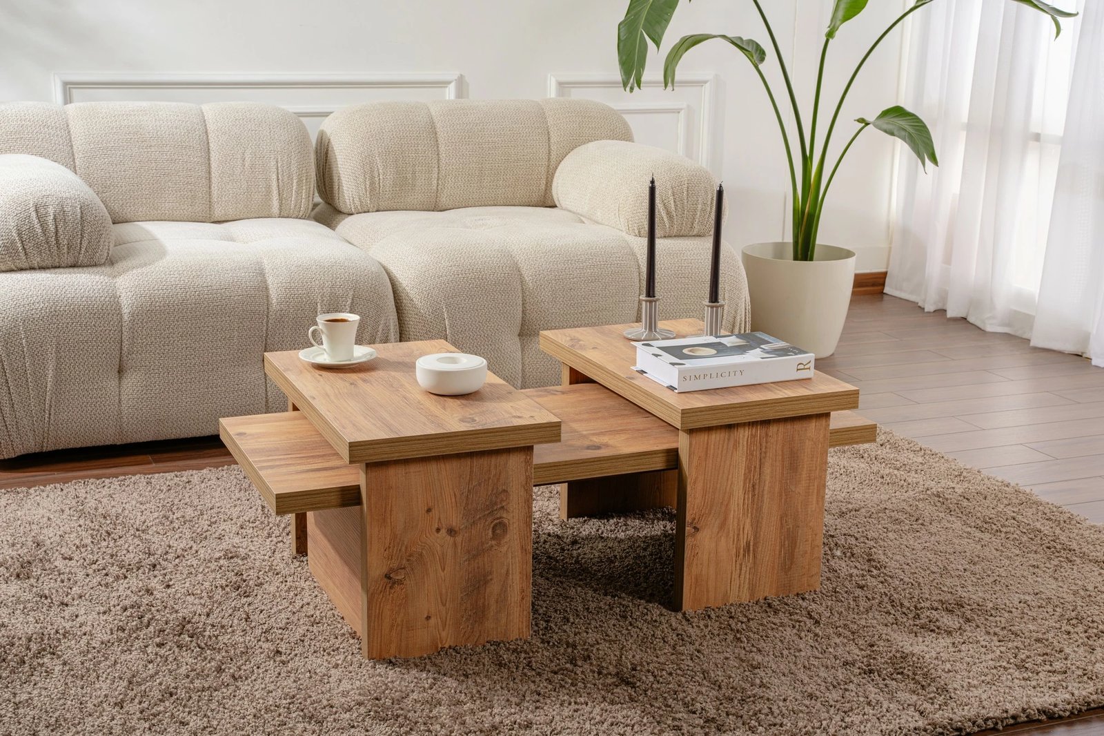 Set tavolinash kafeje Nordure, Sanctuary, ngjyrë Atlantic Pine