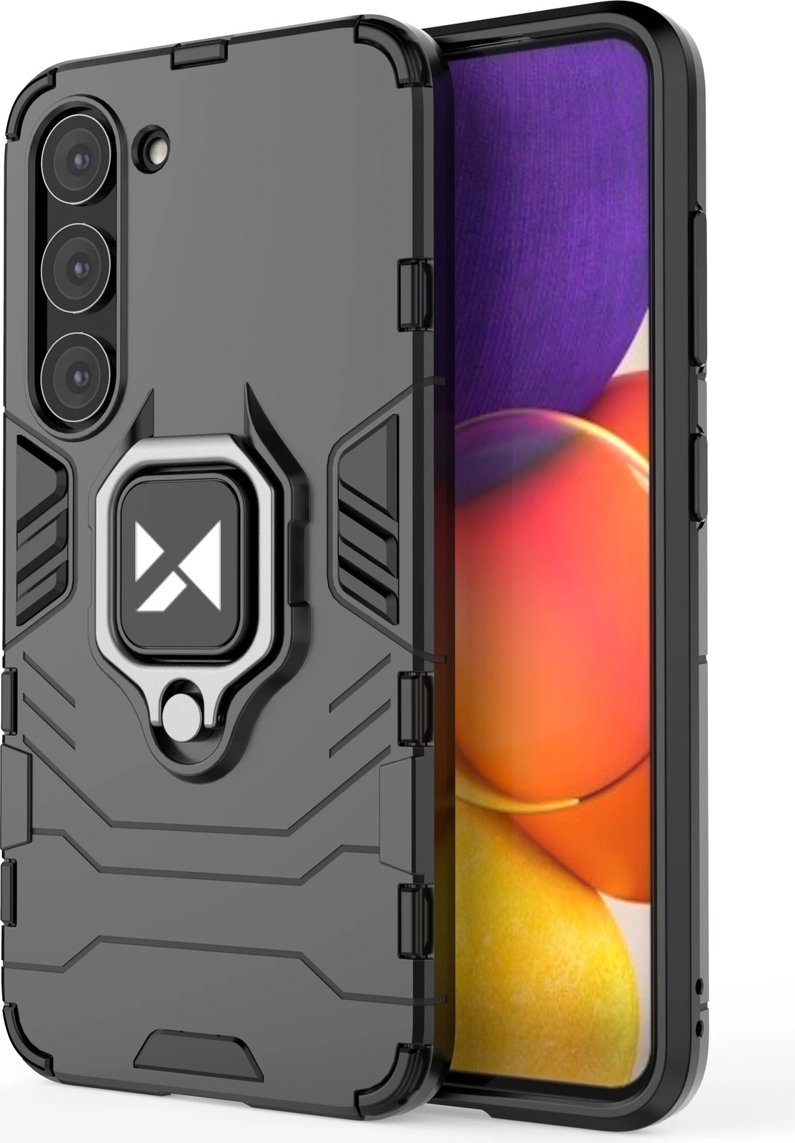 Mbështjellës Wozinsky Ring Armor për Samsung Galaxy S23, me mbajtëse unaze, i zi Mbështjellës Wozinsky Ring Armor për Samsung Galaxy S23, me mbajtëse unaze, i zi