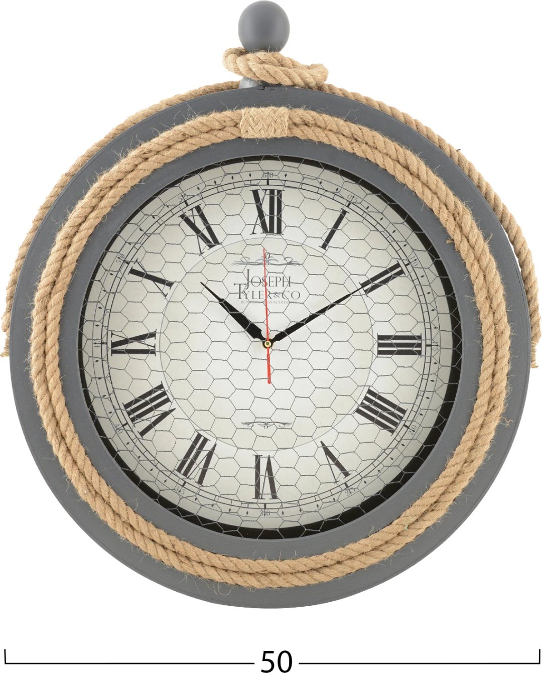 Orë muri metalike gri me litar FH7452.01 D50 cm