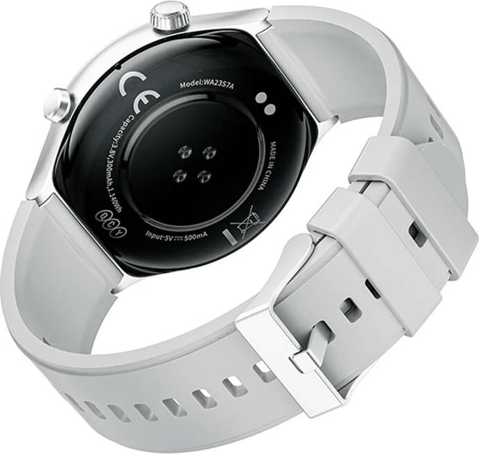 Smartwatch QCY S7, 1.43" AMOLED, për iOS/Android, Argjend