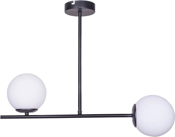 Dritë tavani me 2 llamba, metal i zi, 60x30x40cm