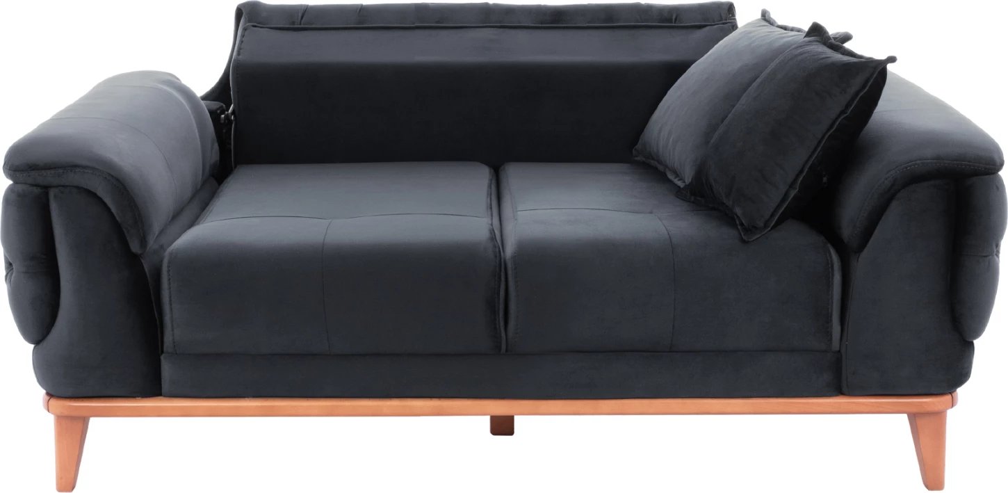 Divan shtrat 2-vendësh BENNINGTON, ngjyrë e zezë, 180x95x80