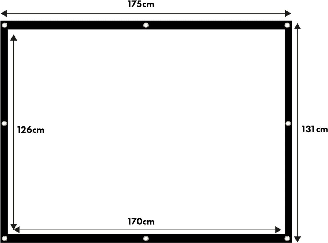 Ekran projekcioni Maclean MC-166, 84 inç, 175x131cm, manual, 4:3, i zi