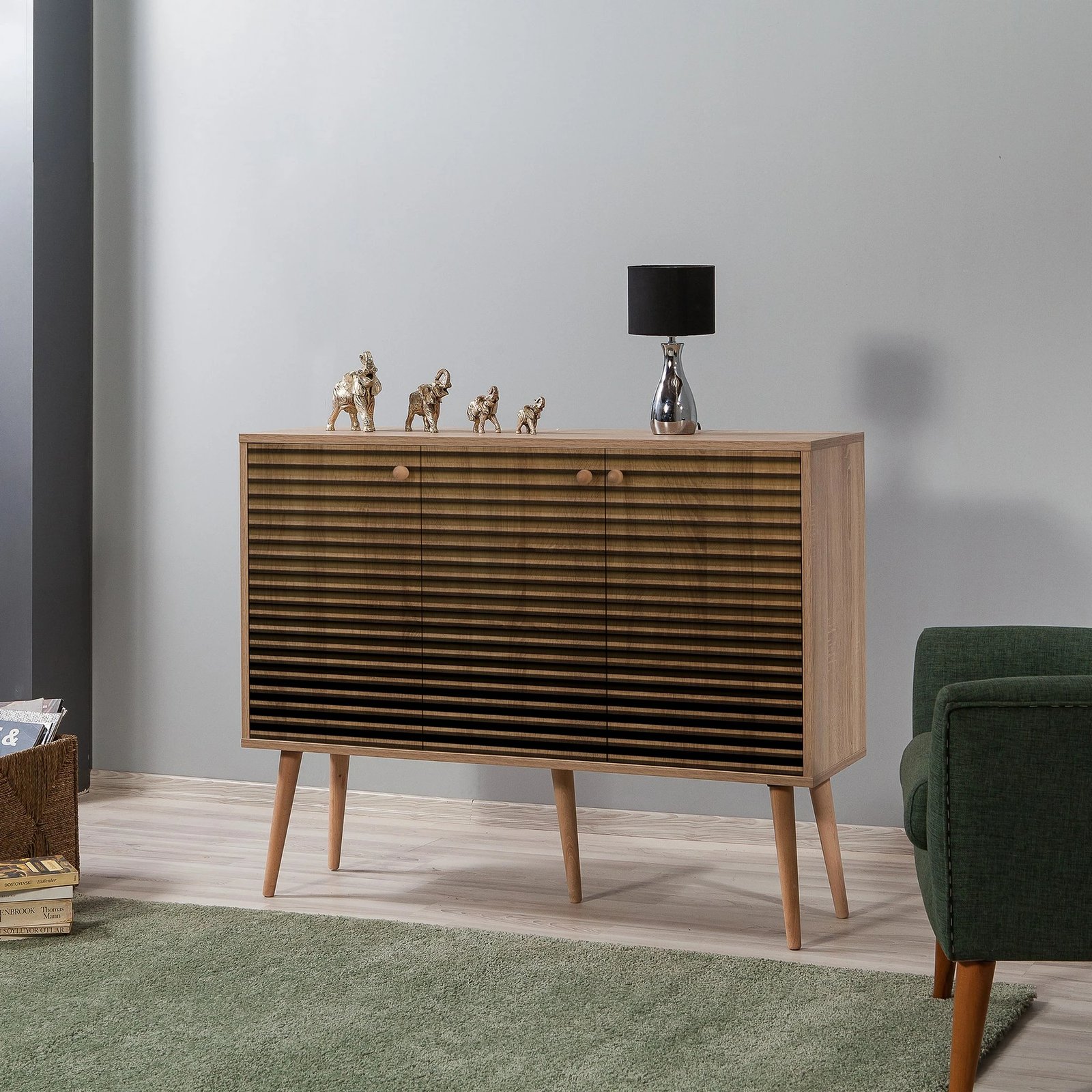 Konsolë Hanah Home, Mega-220, ngjyrë lisi Sonoma