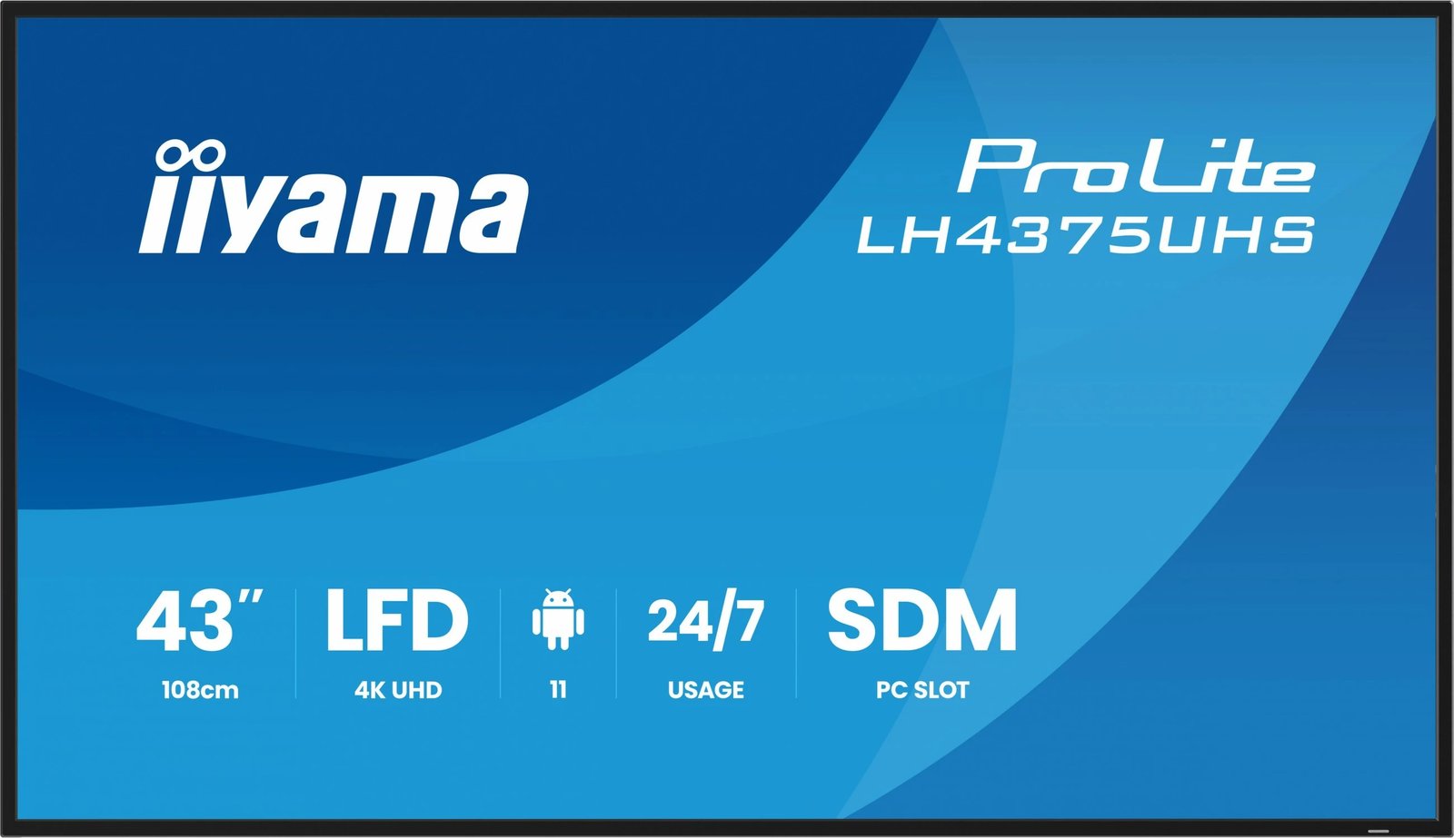 Ekran i madh iiyama ProLite LH4375UHS-B2AG 43 inç 4K UHD, i zi