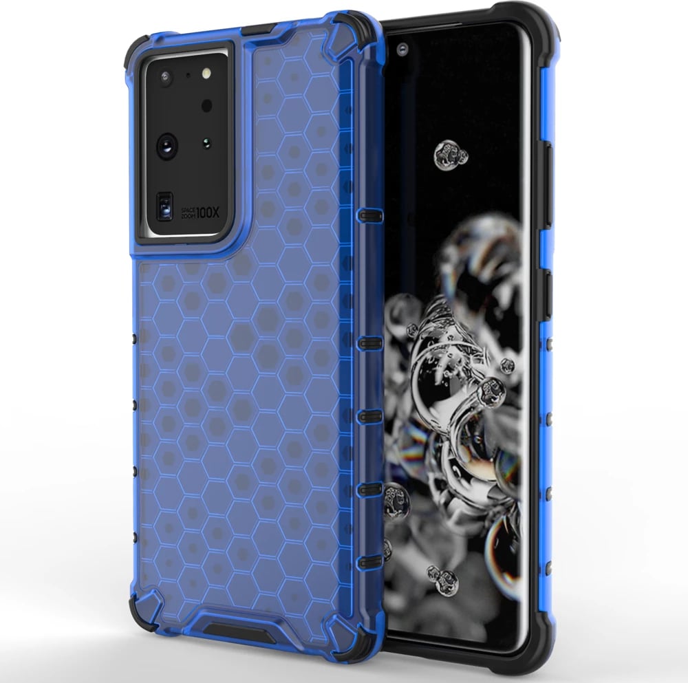 Mbështjellës Hurtel për Samsung Galaxy S22 Ultra, honeycomb, blu