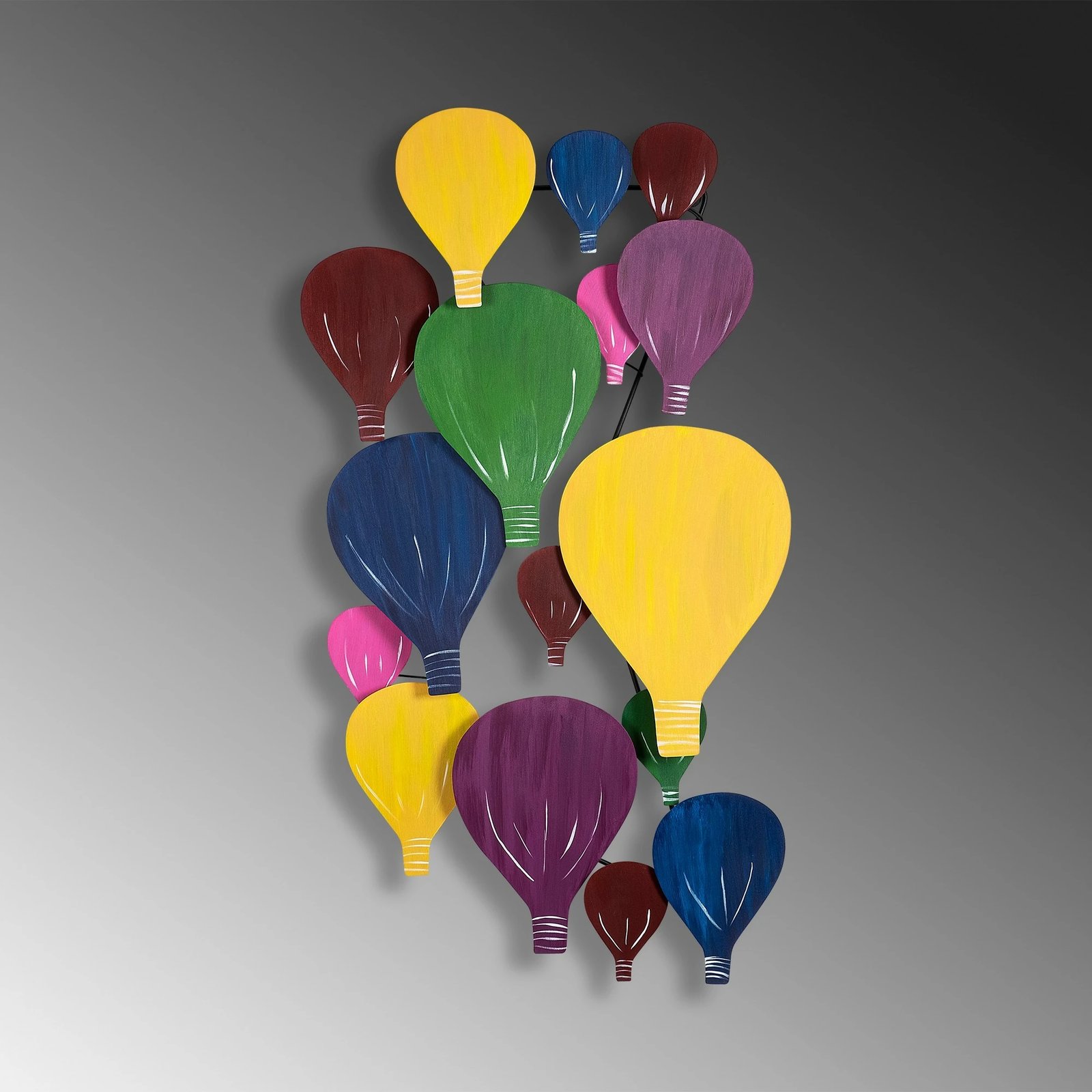 Aksesor dekorativ metalik për mur, Wallity, Kapadokya, shumëngjyrësh