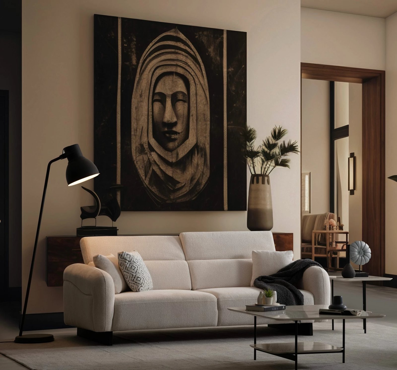 Divan treshe Caprice, i bardhë, Atelier del Sofa